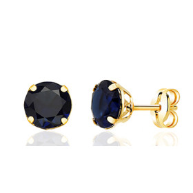 Boucles d'oreilles or jaune 18 carats saphir
