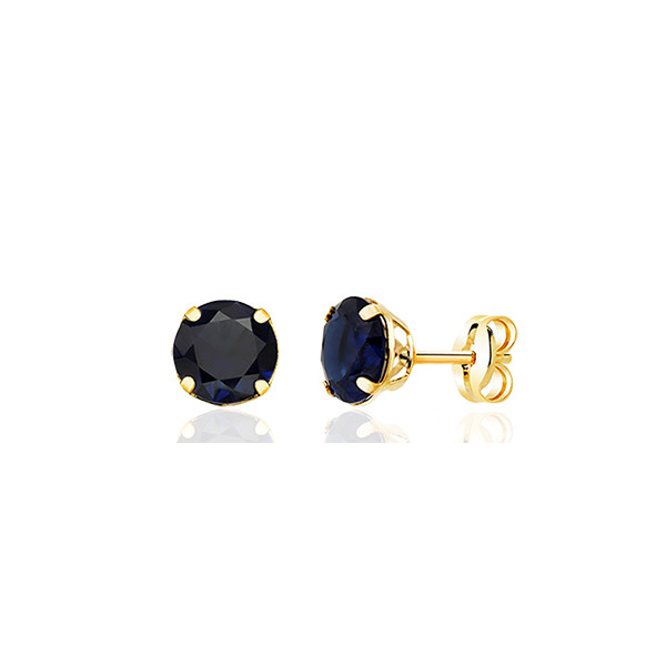 Boucles d'oreilles or jaune 18 carats saphir