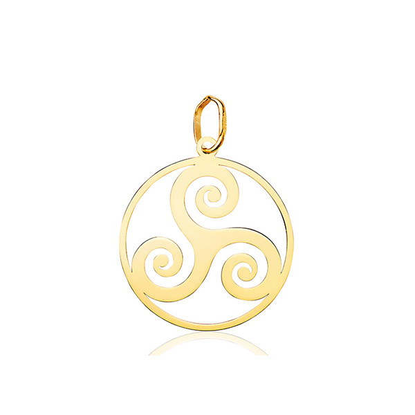Pendentif or jaune 18 carats "Triskell" 20 mm