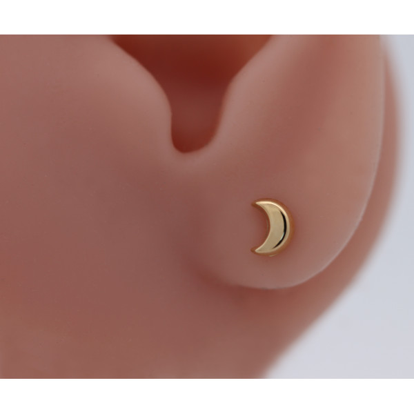 Boucles d'oreilles or jaune 18 carats "croissant de lune"