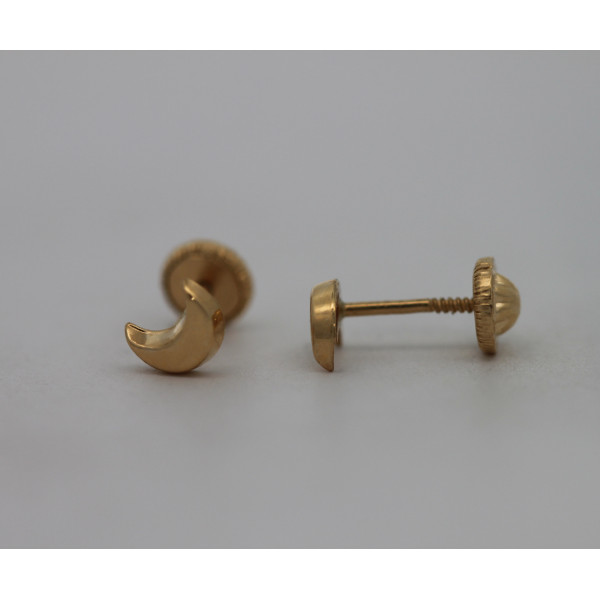 Boucles d'oreilles or 750/1000 "croissant de lune"