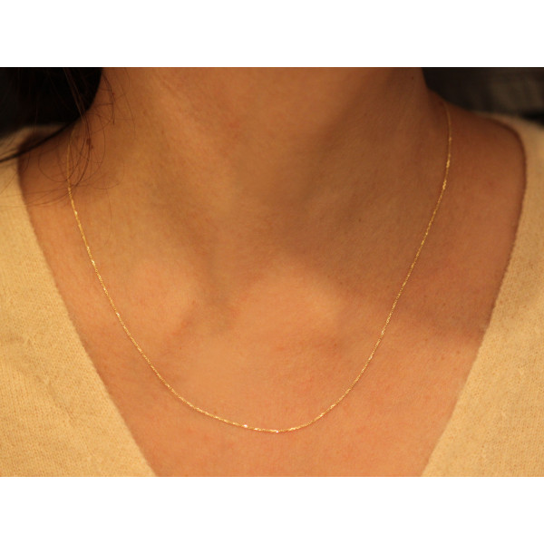Chaine or jaune 18 carats maille forçat 45 cm