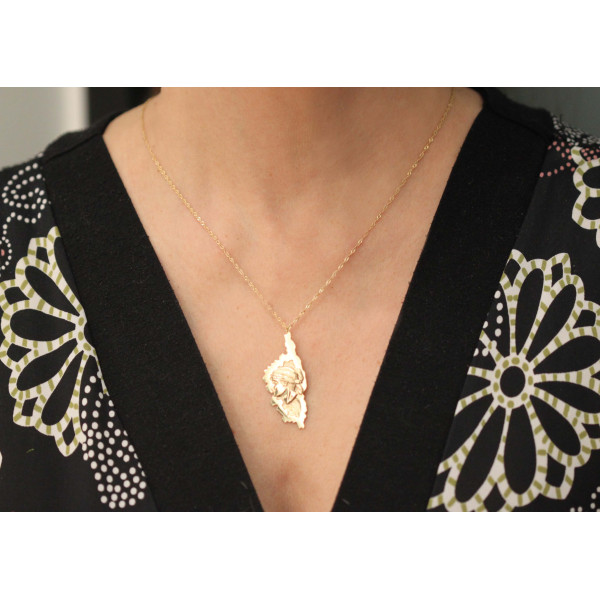 Pendentif or 750/1000 "Corse et tête de Maure"