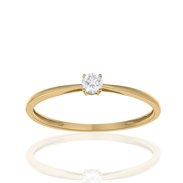 Bague diamant de synthèse 0,10 carat et or 18 carats