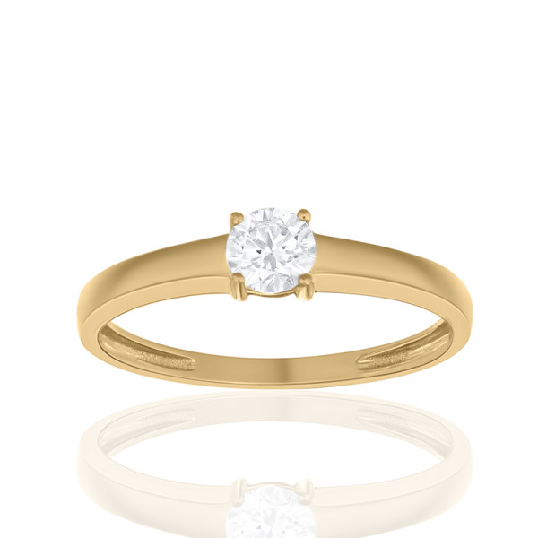 Bague diamant de synthèse 0,30 carat et or 18 carats