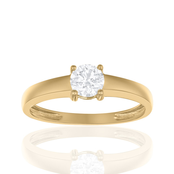 Bague diamant de synthèse 0,50 carat et or 18 carats