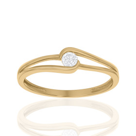 Bague diamant de synthèse 0,10 carat et or 18 carats