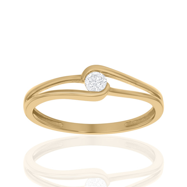Bague diamant de synthèse 0,10 carat et or 18 carats