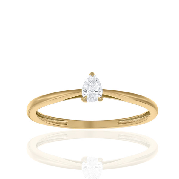 Bague diamant de synthèse 0,15 carat et or 18 carats