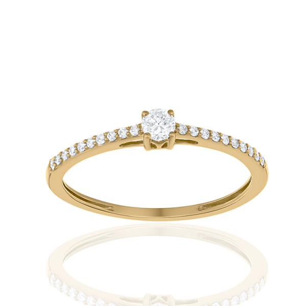 Bague diamant de synthèse 0,19 carat et or 18 carats