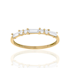 Bague diamant de synthèse 0,30 carat et or jaune 18 carats