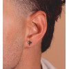 Boucles d'oreilles or 18 carats "croix" et zirconiums noirs