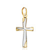 Pendentif croix torsadée deux ors 18 carats