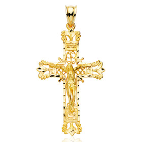 Pendentif croix et Christ or 18 carats