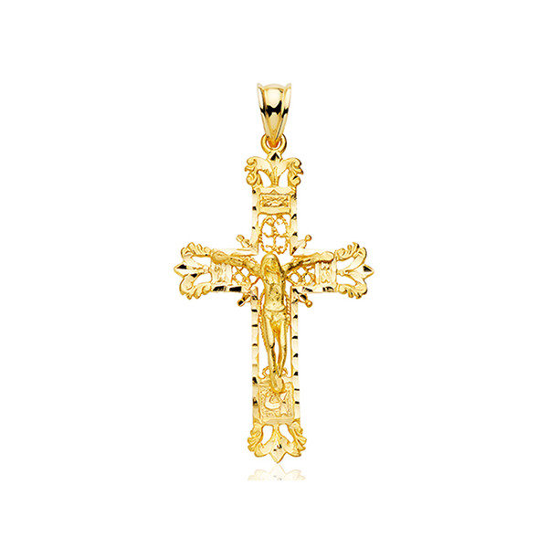 Pendentif croix et Christ or 18 carats