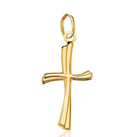 Pendentif croix torsadée or jaune 18 carats