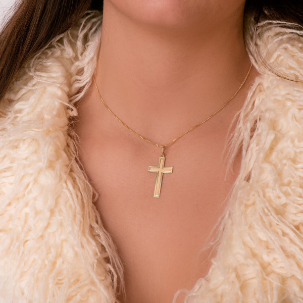 Pendentif croix en or jaune 750/1000