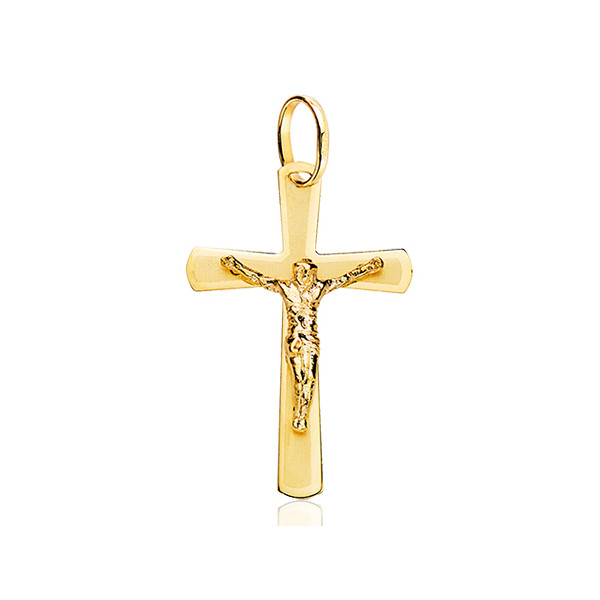 Pendentif croix et Christ or jaune 18 carats