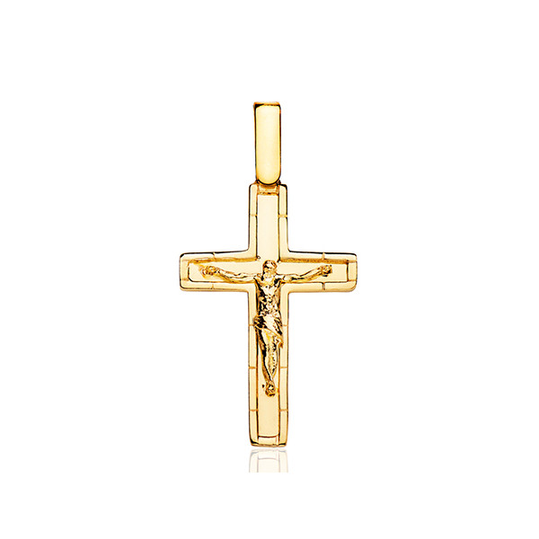 Pendentif croix et Christ or jaune 18 carats