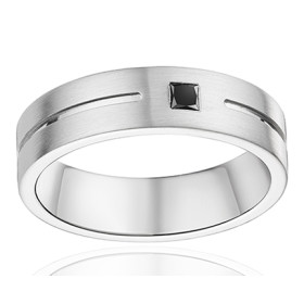 Alliance en palladium et diamant noir