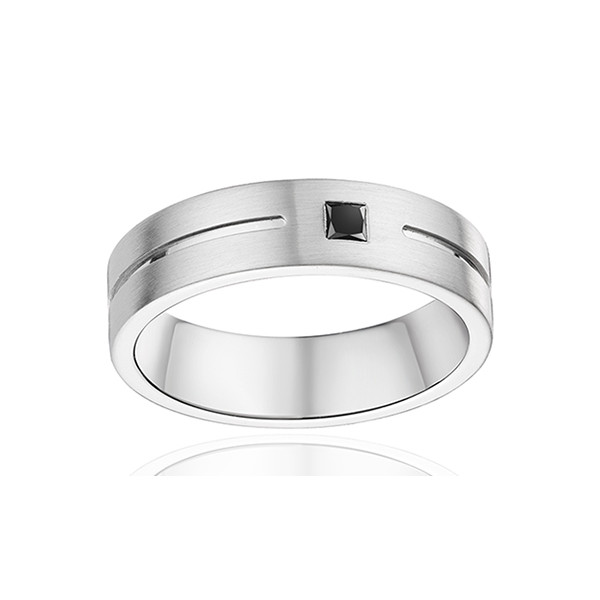 Alliance en palladium et diamant noir