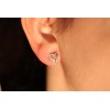 boucles d'oreilles coeur en or blanc 18 carats et diamant