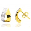 boucles d'oreilles deux ors 18 carats et diamant pour femme