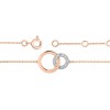 Bracelet ajustable deux ors 18 carats et diamants 0,03 carat pour femmes