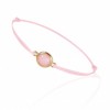 Bracelet cordon ajustable et opale rose ovale