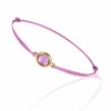 Bracelet cordon ajustable et améthyste violette ronde
