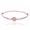Bracelet cordon ajustable et améthyste violette ronde
