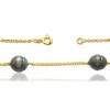 bracelet or jaune 18 carats et perles de Tahiti 8 mm