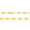 Bracelet or jaune 18 carats maille Cheval alternée 1:1