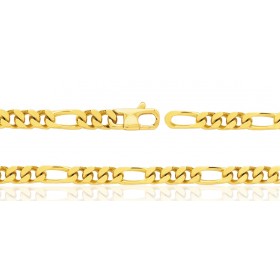 Bracelet or jaune 18 carats maille Cheval alternée 1:3