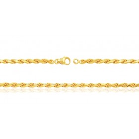 Bracelet or jaune 18 carats maille corde pour femmes