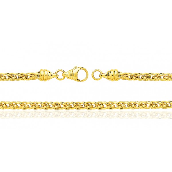 Bracelet or jaune 18 carats maille spiga pour femmes