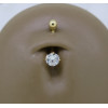 Piercing nombril or jaune zirconium