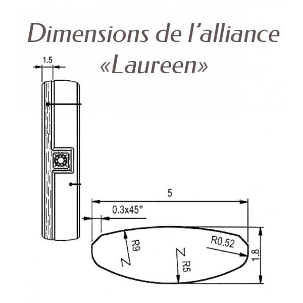 Dimensions alliance Breuning argent et diamant 0,020 carat Laureen pour femmes
