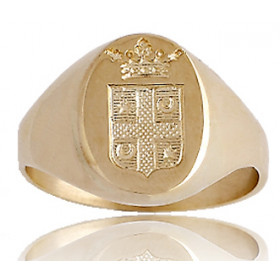 Chevalière or 750/1000 blason pour hommes.