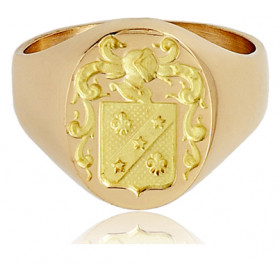 Chevalière or 750/1000 blason pour hommes.