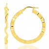 boucles d'oreilles or jaune 18 carats créoles vagues