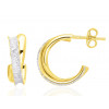 Boucles d'oreilles en or jaune demi-créoles glitter pour femme