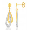 boucles d'oreilles deux ors 18 carats et diamant 0078 carat pour femme