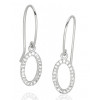 crochets d'oreilles en or blanc 18 carats et diamant 0,13 carat