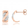 boucles d'oreilles deux ors 18 carats et diamant pour femme
