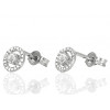 clous d'oreilles or blanc 18 carats et diamant 0,15 carat pour femmes.