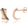 boucles d'oreilles or rose 18 carats et diamants bruns