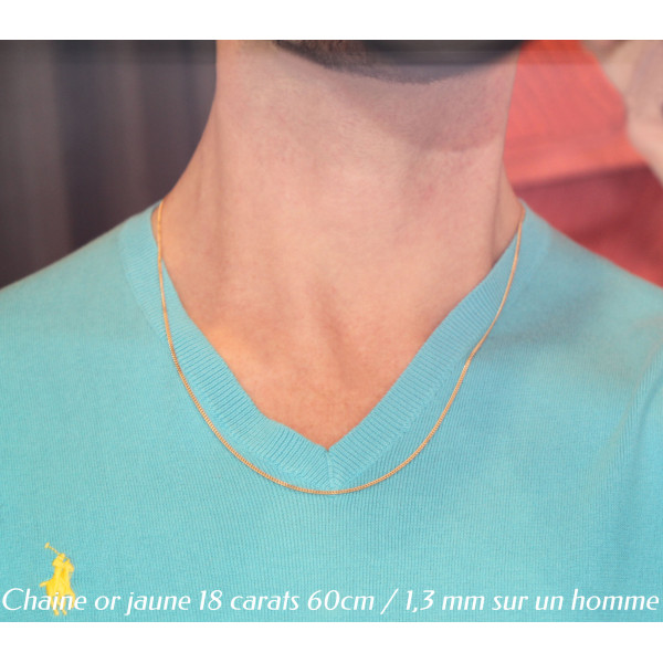 chaine or jaune 18 carats maille gourmette