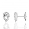 puces d'oreilles or blanc 750/100 et diamant 0,28 carat pour femme.