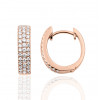 boucles d'oreilles or rose 18 carats et diamants 0,43 carat